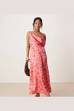 VILA – Camisole-Maxikleid aus Satin in mit Blumenprint