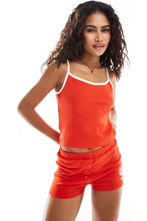 COLLUSION – Pointelle-Camisole-Oberteil in mit Sport-Print, Kombiteil