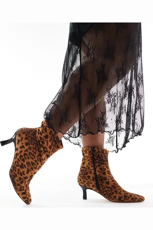 Yours – Spitze Stiefeletten mit Leopardenmuster