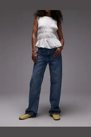 MANGO – Miami – Gerade geschnittene Oversize-Jeans in Hellblau