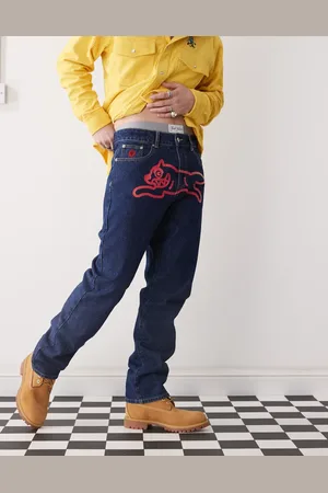 ICECREAM – Jeans in Indigoblau mit „Running Dog“-Print