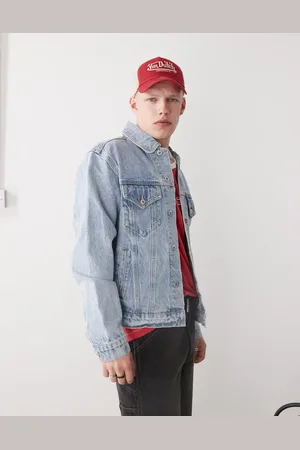 ICECREAM – Truckerjacke aus Denim in hellblauer Waschung mit „Running Dog“-Rückenprint