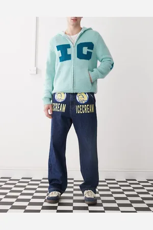 ICECREAM – Denim-Jeans in Indigoblau mit Cowboy-Print