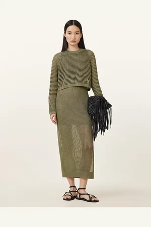 AllSaints – Miro – Kleid in Tannengrün