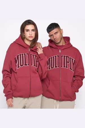 Multiply Apparel – Major – Oversize-Kapuzenjacke in rubinroter Wein