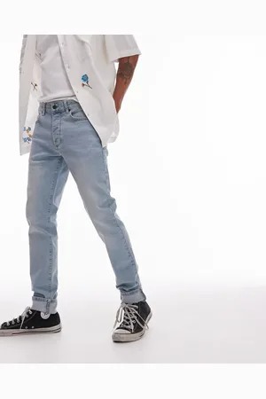 Topman – Enge Jeans in hellblau getönter Sommerwaschung