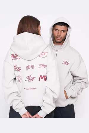 Multiply Apparel – Competition – Oversize-Kapuzenjacke in Taubenweiß
