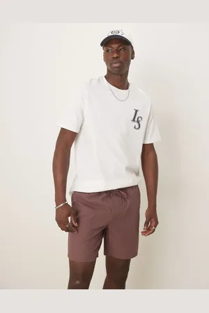 ASOS – Mittellange Leinenmix-Shorts in mit schmalem Schnitt