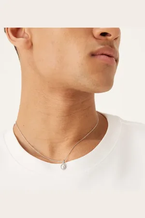 ASOS – Silberfarbene Halskette mit Kunstperlen-Anhängern