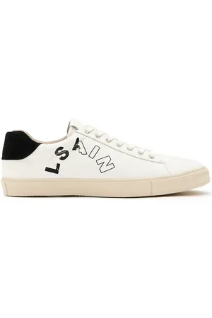 AllSaints – Saint – Niedrige Sneaker aus Wildleder in /Schwarz