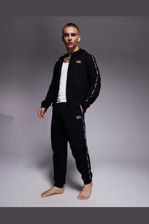 EA7 Armani – – Jogginghose in mit Bündchen und Logo-Zierstreifen, Kombiteil