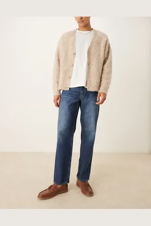 ASOS – Gerade geschnittene Jeans in dunkelblauer Vintage-Waschung