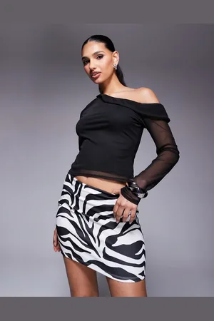 ASOS – Tief sitzender Mikrorock mit Zebraprint