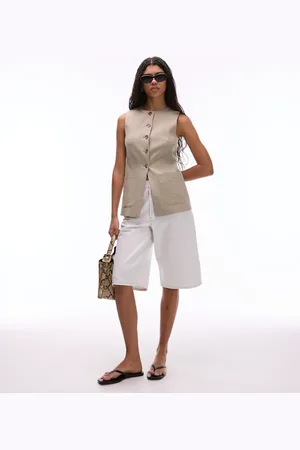 ARKET – Leinen-Weste in Beige mit aufgesetzten Taschen