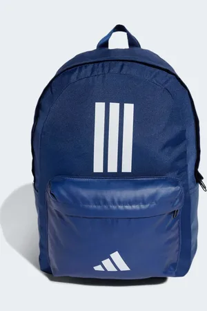 adidas – Classic – Back-to-School – Rucksack in Dunkelblau / Weiß mit den 3 Streifen