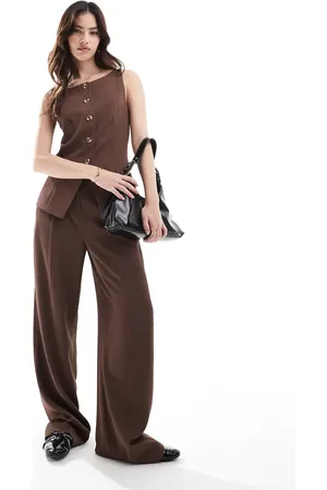 French Connection – Harrie – Elegante Hose in Schokobraun, Kombiteil