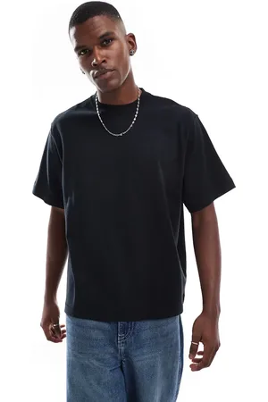 Pull&Bear – Kastiges T-Shirt in Weiß mit Peaching-Effekt