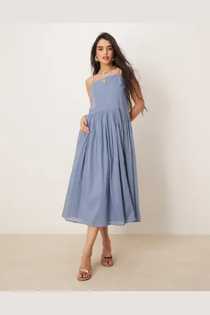 ASOS – Midikleid in Boyfriend- mit abfallender Taillennaht