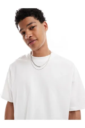 Pull&Bear – Kastiges T-Shirt in mit unversäubertem Rand
