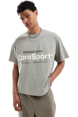 JACK & JONES – Kastiges Cropped-T-Shirt in Khaki mit Print auf der Vorderseite