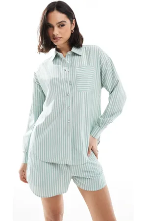 Brave Soul – Locker geschnittene Hemdbluse in gestreiftem , Kombiteil
