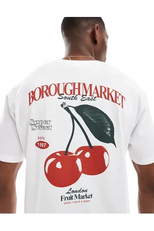 JACK & JONES – Oversize-T-Shirt in mit Borough-Market-Print am Rücken