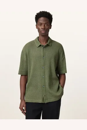 AllSaints – Munroe – Kurzärmliges Hemd in Eden