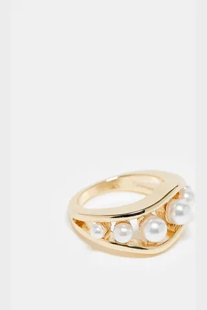 ASOS – Goldfarbener Ring mit Kunstperlendetail