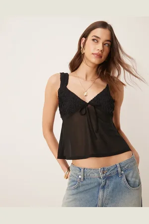 ASOS – Strukturiertes Camisole-Oberteil in mit Netzstoff-Mix