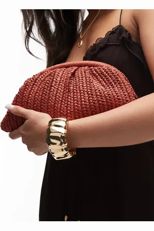 MANGO – Bast-Clutch in dunklem