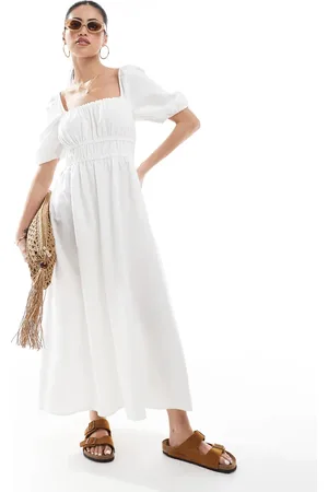 New Look – Milchmädchenkleid in mit Puffärmeln