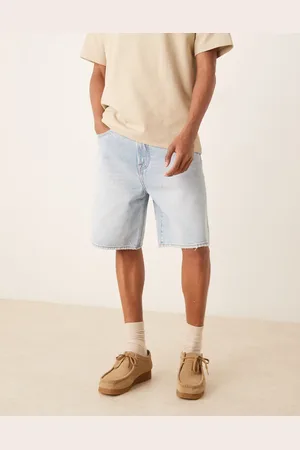 Abercrombie & Fitch – Weite Jeans-Shorts in heller Waschung