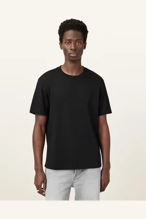AllSaints – Slater – T-Shirt in Tiefschwarz mit Rundhalsausschnitt