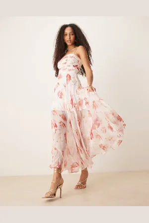 Forever New – Korsett-Maxikleid mit Blumen-Mustermix