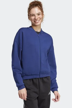 adidas – Essentials Contemporary – Bomberjacke in Dunkelblau mit Logo