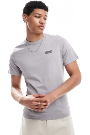 Barbour – T-Shirt in Anthrazit mit kleinem Logo