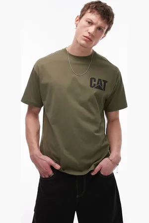 Caterpillar – WWR – T-Shirt in Khaki mit Logo-Detail