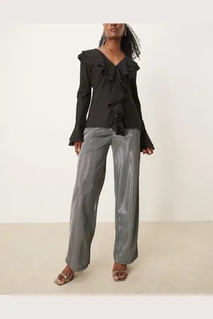 JDY – Hose in Metallic- mit weitem Bein