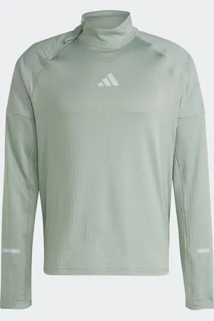 adidas – Ultimate Hi-Vis – Oberteil in Silbergrün mit 1/2-Reißverschluss und reflektierenden Einsätzen