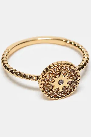 ASOS – Ring mit 14-Karat-Vergoldung und Zirkonia-Kristalldesign
