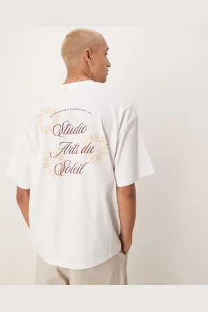 SELECTED – Schweres Oversize-T-Shirt in mit Sonnen-Rückenprint
