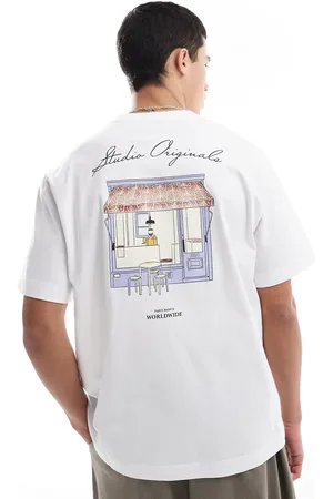 JACK & JONES – Oversize-T-Shirt in mit Café-Rückenprint