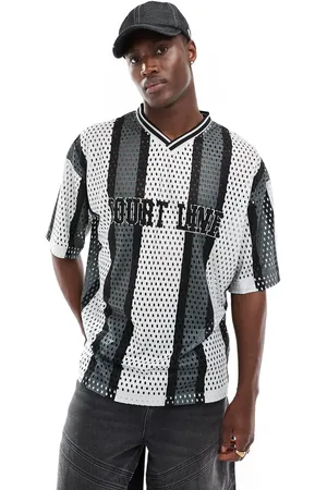 Bershka – T-Shirt in aus Netzstoff und Jersey