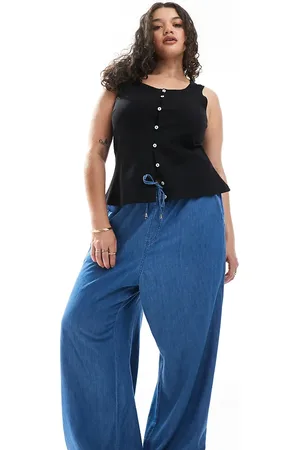 New Look New Look Curve – Denim-Schlupfhose in mit weitem Bein