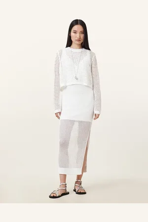 AllSaints – Miro – Kleid in Kreideweiß