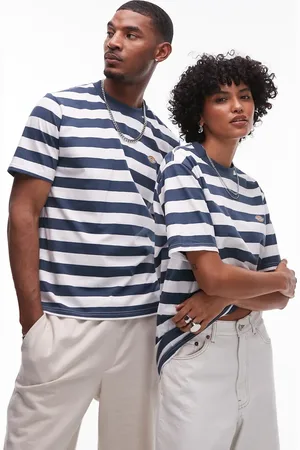Dickies – Rivergrove – Gestreiftes T-Shirt in Dunkelblau und Weiß