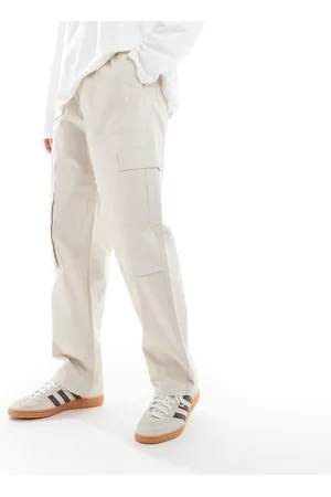 ASOS – Cargohose in Steinbeige mit weitem Bein