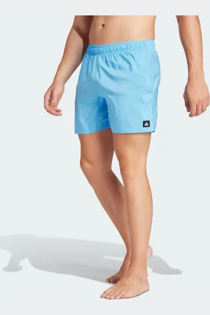 adidas – Solid CLX – Badeshorts in Blue Burst und Schwarz mit klassischer Länge
