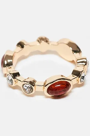 ASOS – Goldfarbener Ring mit Bernstein- und Schmuckstein-Design