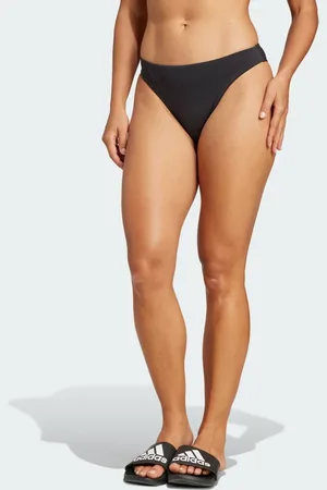 adidas – Iconisea – Bikinihose in /Weiß mit mittelhohem Bund